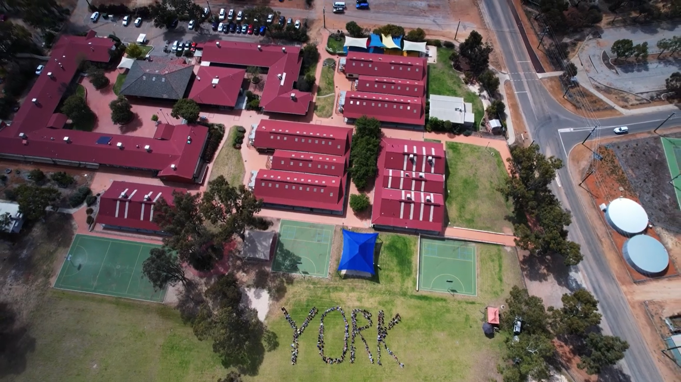 Drone footage of York High School