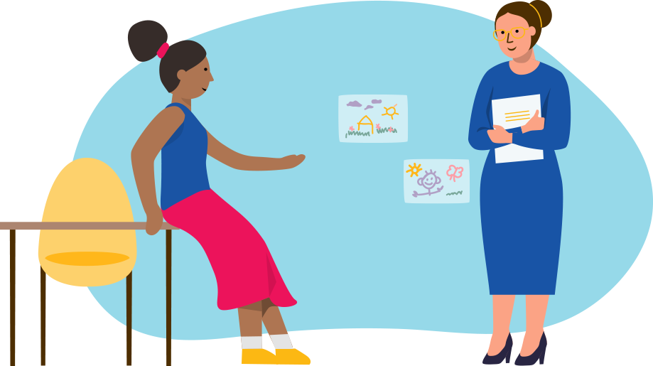 Two educators in conversation