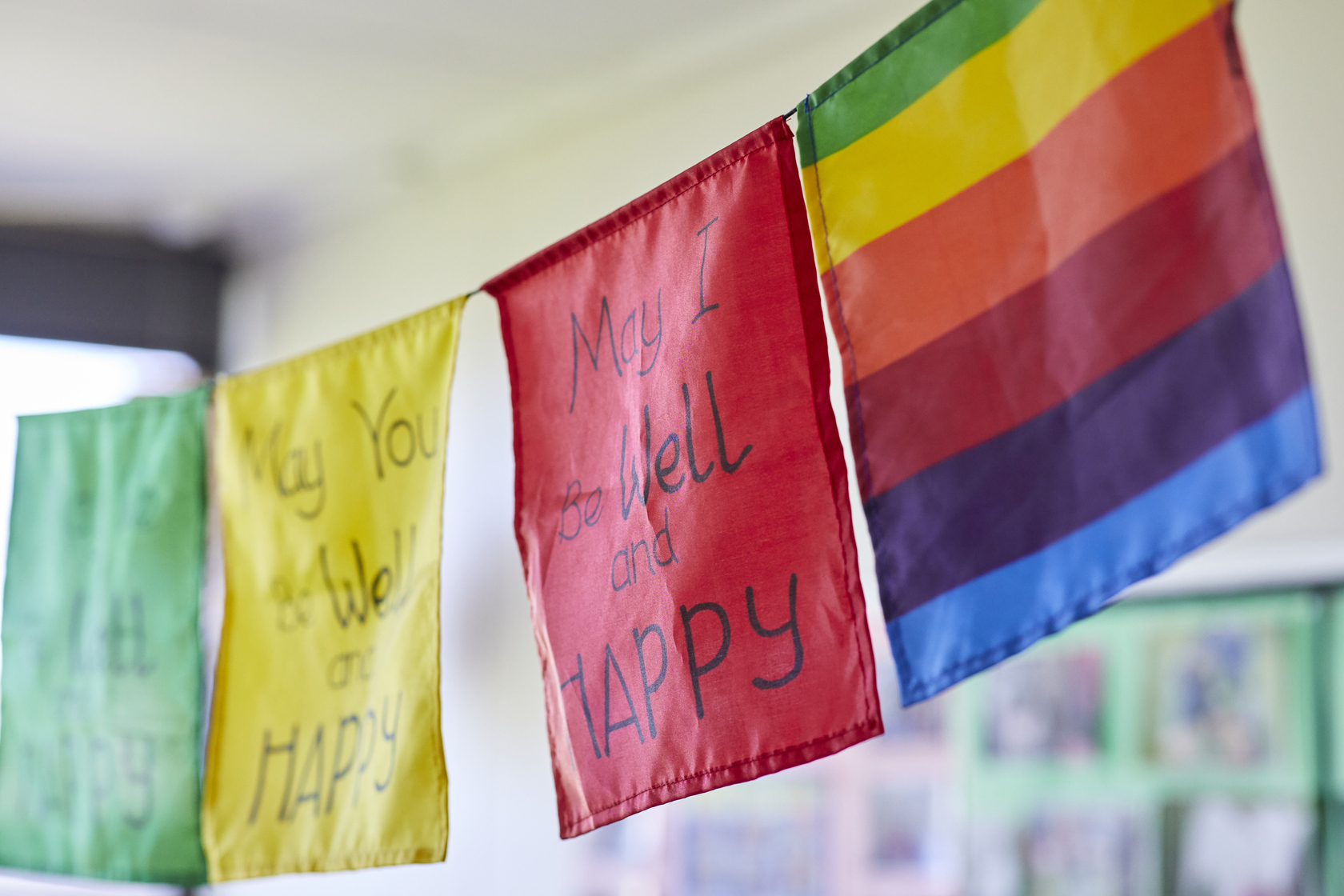 Bunting in classroom
